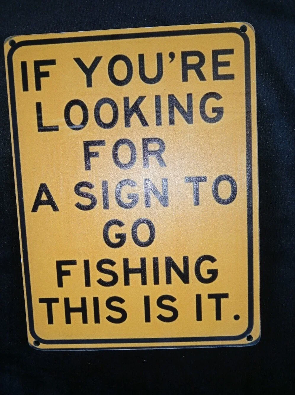 Fishing Sign Wall Decor - Yellow/Black